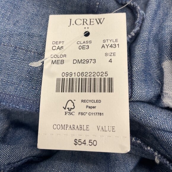 J.Crew Womens Chambray Shorts Blue Tailored Fit Summer Wear Size 4  - New - Picture 8 of 10